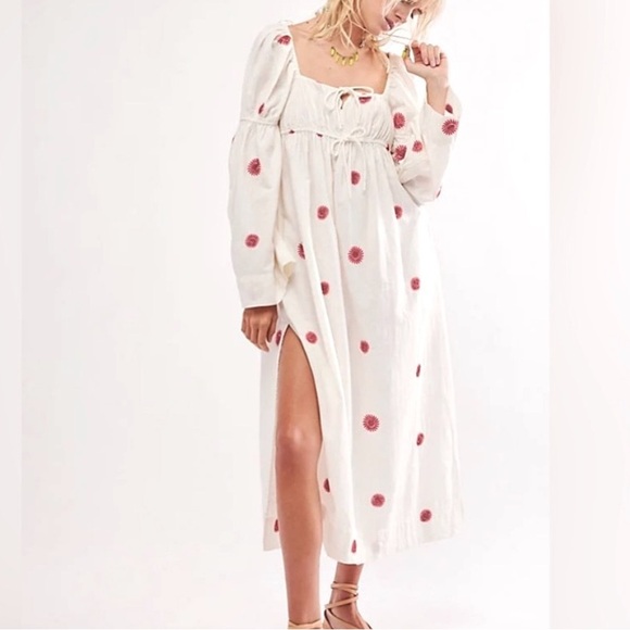 Free People Emory Embroidered Midi Dress - Picture 3 of 13